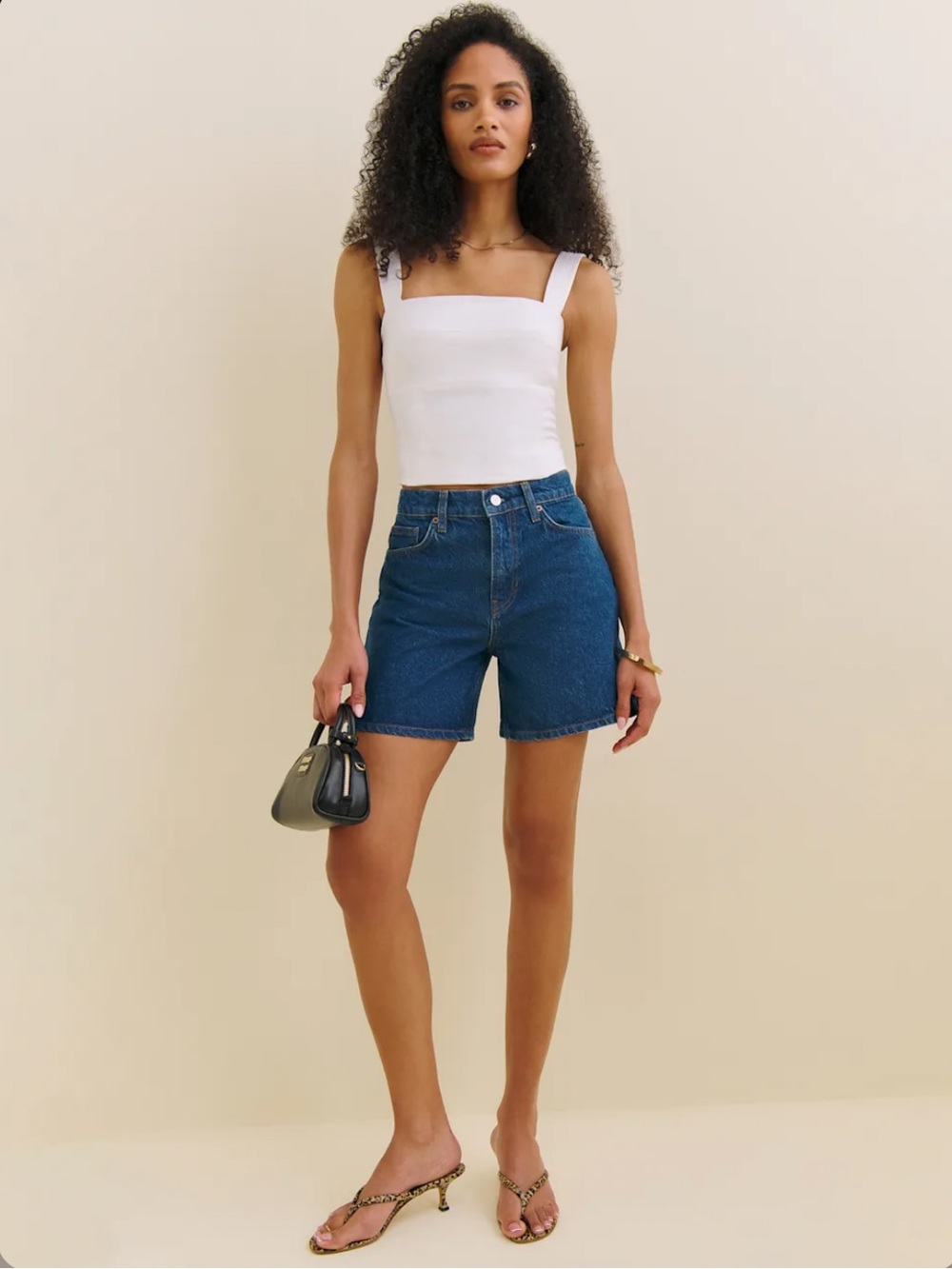 Reformation Raye Mid Rise 6” Jean Shorts - Picture 2 of 8